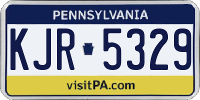 PA license plate KJR5329