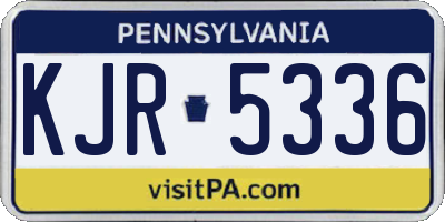 PA license plate KJR5336
