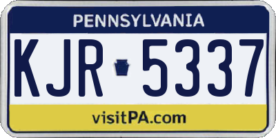 PA license plate KJR5337