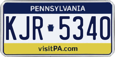 PA license plate KJR5340