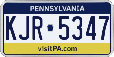 PA license plate KJR5347