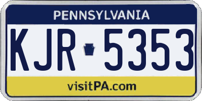 PA license plate KJR5353