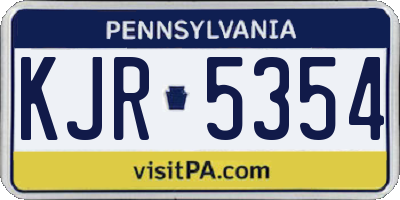 PA license plate KJR5354