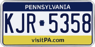 PA license plate KJR5358