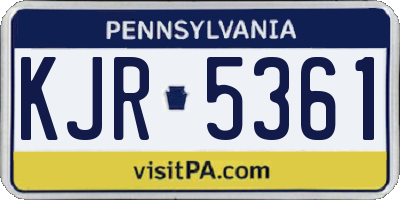 PA license plate KJR5361