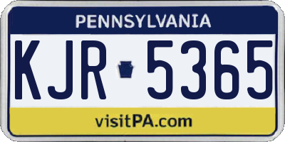 PA license plate KJR5365