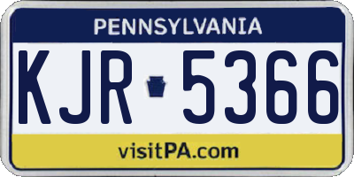 PA license plate KJR5366