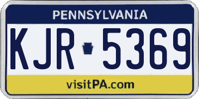 PA license plate KJR5369