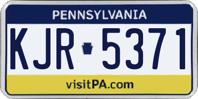 PA license plate KJR5371
