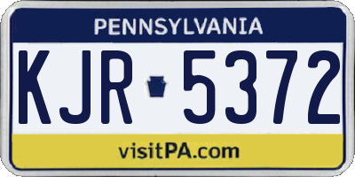 PA license plate KJR5372