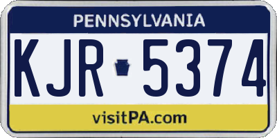 PA license plate KJR5374