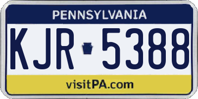 PA license plate KJR5388