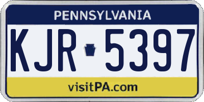 PA license plate KJR5397