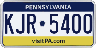 PA license plate KJR5400