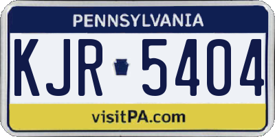 PA license plate KJR5404