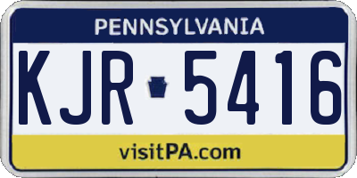 PA license plate KJR5416