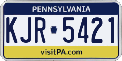 PA license plate KJR5421