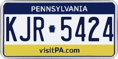 PA license plate KJR5424