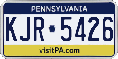 PA license plate KJR5426