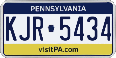 PA license plate KJR5434
