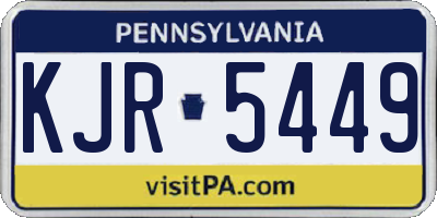 PA license plate KJR5449