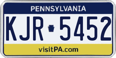 PA license plate KJR5452
