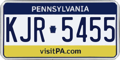 PA license plate KJR5455