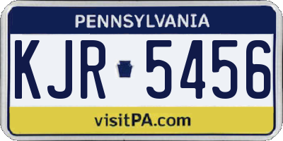 PA license plate KJR5456