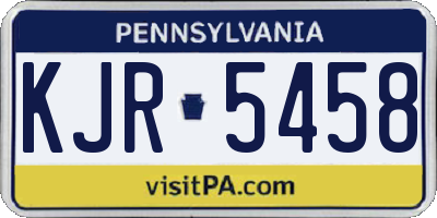 PA license plate KJR5458