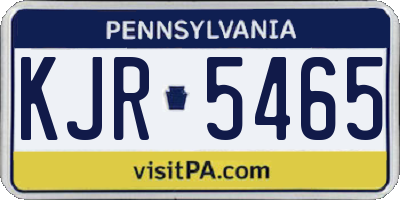 PA license plate KJR5465