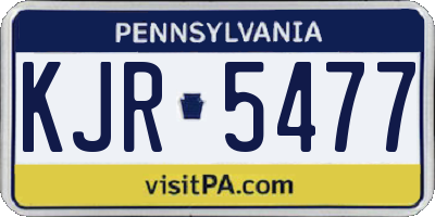 PA license plate KJR5477