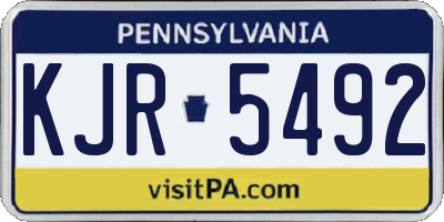 PA license plate KJR5492