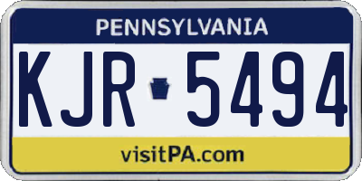 PA license plate KJR5494