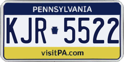 PA license plate KJR5522