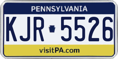 PA license plate KJR5526
