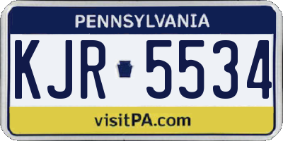 PA license plate KJR5534