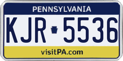 PA license plate KJR5536