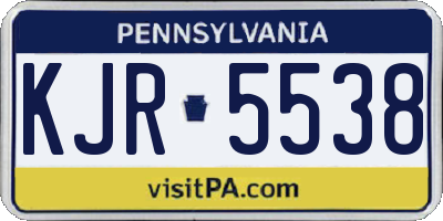 PA license plate KJR5538