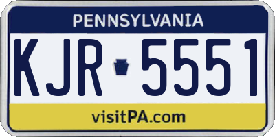 PA license plate KJR5551