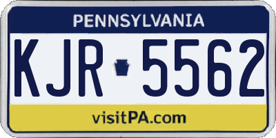 PA license plate KJR5562