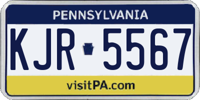 PA license plate KJR5567