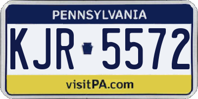 PA license plate KJR5572