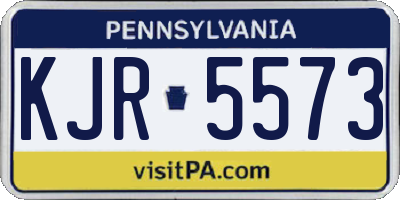 PA license plate KJR5573