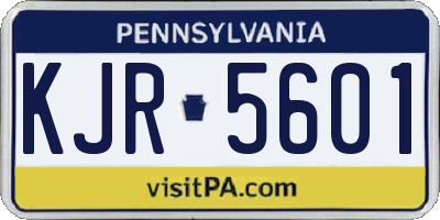 PA license plate KJR5601