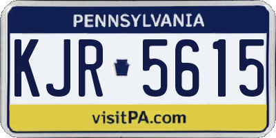 PA license plate KJR5615