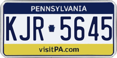 PA license plate KJR5645