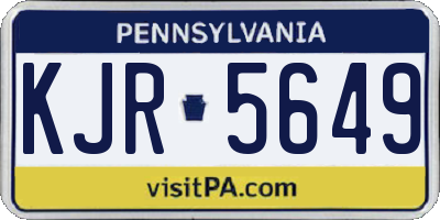PA license plate KJR5649