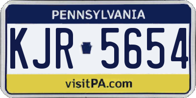PA license plate KJR5654