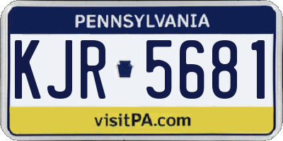 PA license plate KJR5681