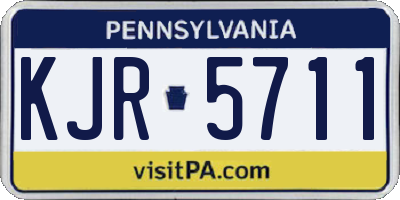 PA license plate KJR5711